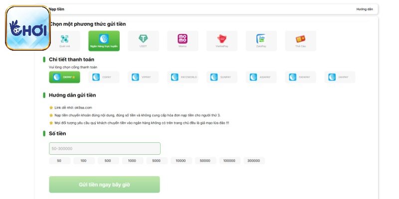Đợi xử lý và kiểm tra số dư đã nạp