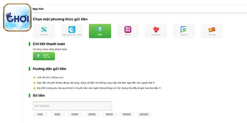 Không vi phạm gì trong hướng dẫn nạp tiền OKCHOI